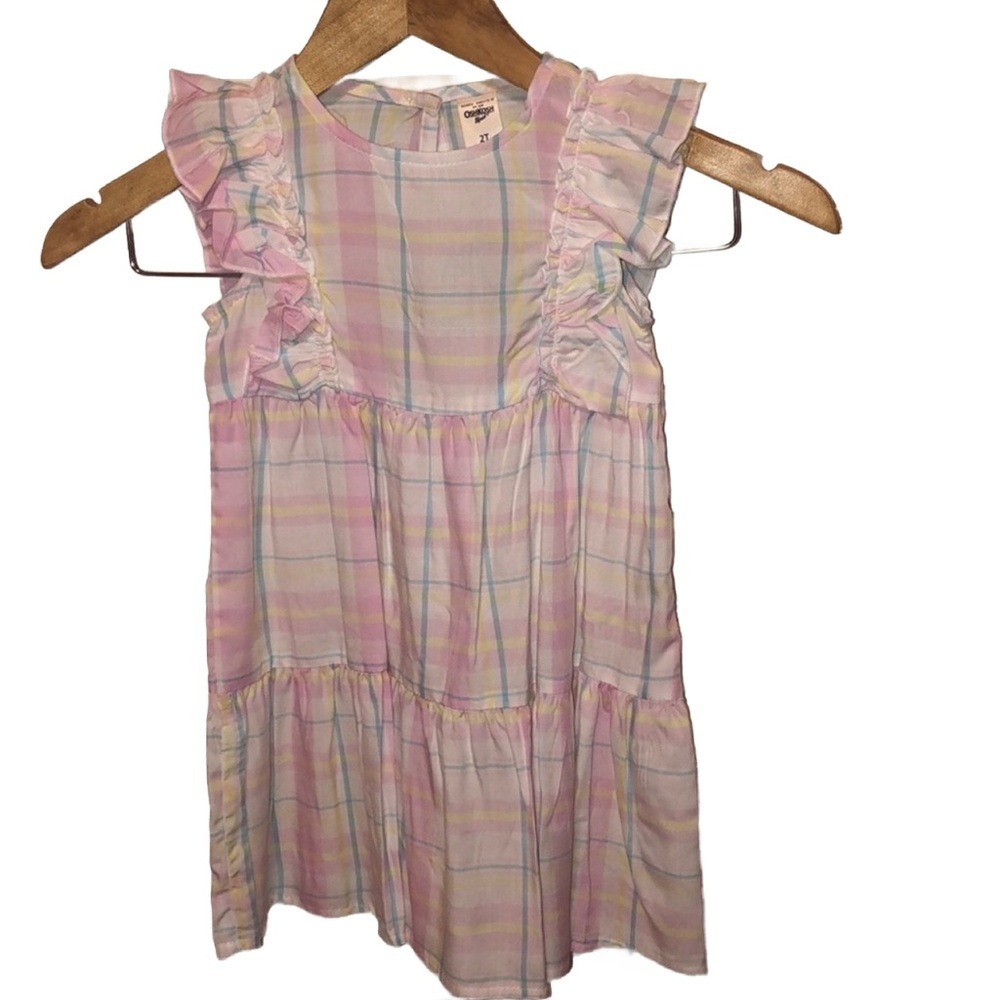 🌸Oshkosh Bgosh 2&3 sizes Ruffle plaid pink dress NWT
